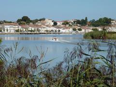 La Charente River and right bank quay at Tonnay-Charente, Charente-Maritime, France