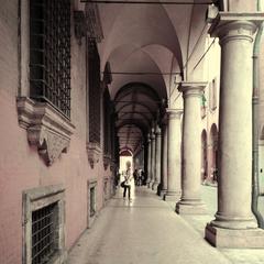 Classic arcade in Bologna, Italy