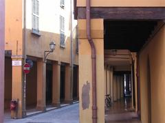 Typical porticos of Bologna's old Jewish ghetto