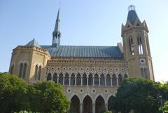 Back facade of Frere Hall in Pakistan