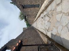 ancient ruins of Pompeii in Italy with Mount Vesuvius in the background