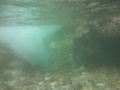 underwater view of Canneto Stream in the Valley of the Ironworks