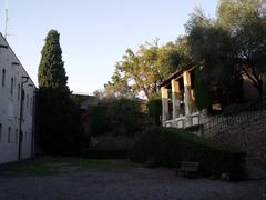 inside courtyard of Rocca di Bergamo Castle