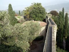 Walls of the Castle Rocca di Bergamo in Lombardy, Italy