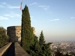 Main Tower of the Castle Rocca di Bergamo in Lombardy, Italy