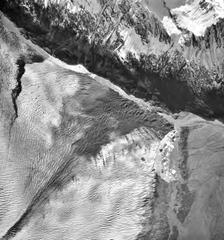 Knik Glacier with icebergs in the water