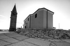 Santuario della Madonna dell'Angelo in Caorle at dusk