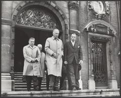 Ex-King Leopold III of Belgium with officials at the Royal Tropical Institute in Amsterdam