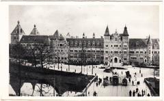 Postcard of Amsterdam featuring Tropen Museum and a tram