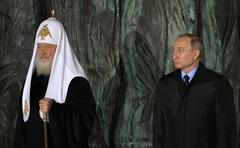 Putin and Patriarch Kirill at Wall of Grief memorial opening ceremony