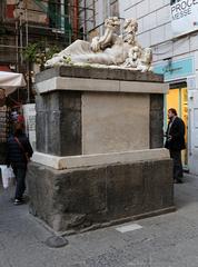 Statue of the Nile River god in Naples city center