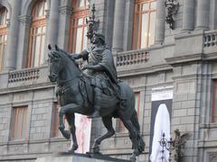 View of El Caballito statue from the Manuel Tolsá Museum