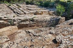 Ancient monumental altar of the Temple of Heracles in Valle dei Templi