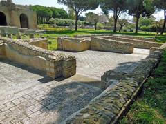 Ancient Roman mosaic rooms at Terme Taurine in Civitavecchia, Lazio