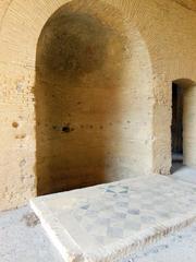 Tepidarium niche with basin and sectile flooring at Terme Taurine in Civitavecchia, Lazio