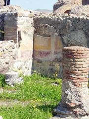 Ancient frescoes in the peristyle of Terme Taurine in Civitavecchia, Italy