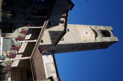 Bergamo Torre Civica Campanone viewed from Piazza Vecchia Lombardy Italy