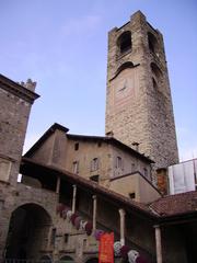 Campanone in Bergamo's Old Town at twilight