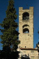 Panoramic view of Bergamo in Lombardy, Italy