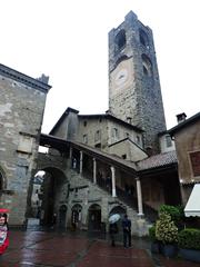 Civic Tower (Campanone) and Palazzo del Podestà in Piazza Vecchia, Bergamo Upper Town