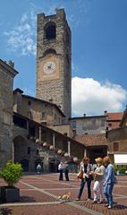 Piazza Vecchia and Campanone in Bergamo, Italy