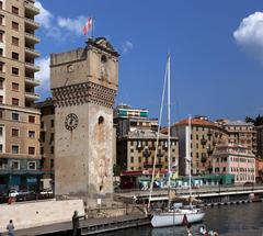 Savona Torre Leon Pancaldo monument, Italy