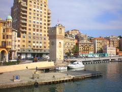 Leon Pancaldo Tower in Savona seen from the cruise dock