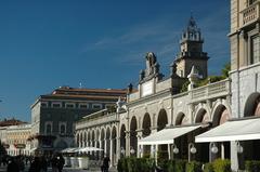 Scenic view of Bergamo, Italy in Lombardy with historic buildings