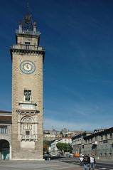 Scenic view of Bergamo cityscape in Lombardy, Italy