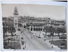 Bergamo city center with historic buildings and a clock tower