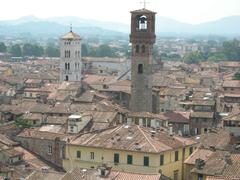 Scenic view of Torre Guinigi, Torre dell'Orologio, and Chiesa di San Michele