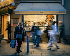 person waiting in front of Lenôtre in Cannes