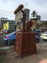 sculpture at Trinity Wharf during Floodtide event