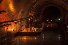 flooded tunnel of the rapid tram line in Galleria Borbonica, Naples