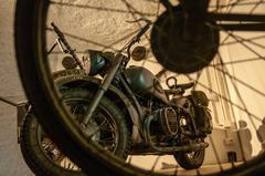 Vintage 1940s motorcycles in Galleria Borbonica, Naples