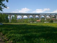 Viaduct Soleri in Cuneo seen from River Park