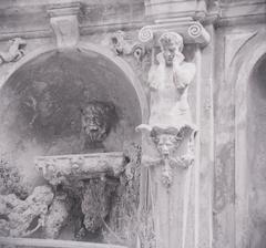 Paolo Monti photograph of Villa Imperiale in Genoa, showing sculptural details of the nymphaeum