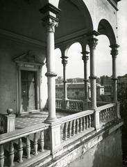 San Fruttuoso neighborhood with Villa Imperiale in Genoa, 1963, black and white photo by Paolo Monti