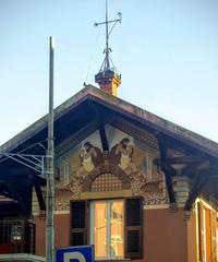 Detail of liberty house at Villa Imperiale in Genoa