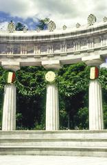 Detail of the Hemicycle to Juárez with plant ornaments in Mexico City