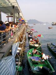 Fishermen selling seafood in Sai Kung, Hong Kong