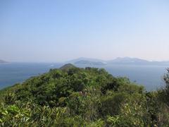 aerial view of Sharp Island in Hong Kong surrounded by clear blue waters