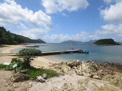 Sharp Island and Kiu Tau connected by tombolo