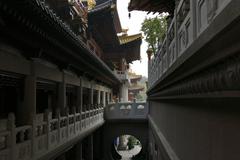 Jing'an Temple in Shanghai, China on a clear day