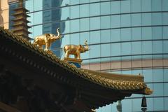 Elephant ornaments at Jing'an Temple in Shanghai