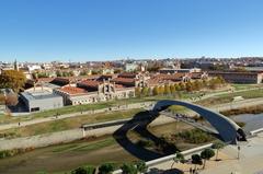 Matadero and Matadero Bridge in Arganzuela with a view from Madrid Río 2