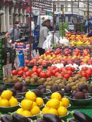 A fruit stall in North End Road street market Fulham