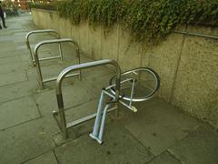 wrecked bike lying on the ground