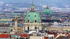 view of Vienna from Bahnorama tower at Wien Hauptbahnhof