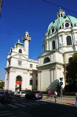 Karlskirche side view from the corner of Paniglgasse and Argentinierstraße